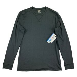 32 Degrees Mens Cool Ultra Lux Crewneck Long Sleeve Sleep T-Shirt Dark Gray S